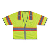 ergodyne® GloWear 8346Z Class 3 Two-Tone Hi-Vis Surveyor Zipper Vest, Large/X-Large, Lime, Ships in 1-3 Business Days (EGO24165) Each
