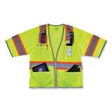 ergodyne® GloWear 8346Z Class 3 Two-Tone Hi-Vis Surveyor Zipper Vest, Large/X-Large, Lime, Ships in 1-3 Business Days (EGO24165) Each