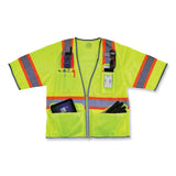 ergodyne® GloWear 8346Z Class 3 Two-Tone Hi-Vis Surveyor Zipper Vest, 4X-Large/5X-Large, Lime, Ships in 1-3 Business Days (EGO24169) Each
