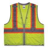 ergodyne® GloWear 8231TV Class 2 Hi-Vis Tool Tethering Safety Vest, Polyester, Large/X-Large, Lime, Ships in 1-3 Business Days (EGO24175) Each