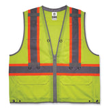 ergodyne® GloWear 8231TV Class 2 Hi-Vis Tool Tethering Safety Vest, Polyester, 4X-Large/5X-Large, Lime, Ships in 1-3 Business Days (EGO24179) Each