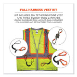 ergodyne® GloWear 8231TVK Class 2 Hi-Vis Tool Tethering Safety Vest Kit, Polyester, 4X-Large/5X-Large, Lime, Ships in 1-3 Business Days (EGO24189) Each