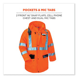 ergodyne® GloWear 8365 Class 3 Hi-Vis Rain Jacket, Polyester, X-Large, Orange, Ships in 1-3 Business Days (EGO24315) Each