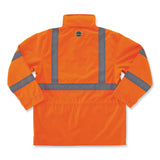 ergodyne® GloWear 8365 Class 3 Hi-Vis Rain Jacket, Polyester, 4X-Large, Orange, Ships in 1-3 Business Days (EGO24318) Each
