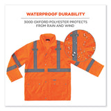 ergodyne® GloWear 8365 Class 3 Hi-Vis Rain Jacket, Polyester, 4X-Large, Orange, Ships in 1-3 Business Days (EGO24318) Each
