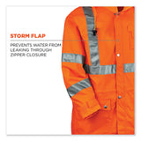 ergodyne® GloWear 8365 Class 3 Hi-Vis Rain Jacket, Polyester, 4X-Large, Orange, Ships in 1-3 Business Days (EGO24318) Each
