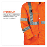 ergodyne® GloWear 8365 Class 3 Hi-Vis Rain Jacket, Polyester, 5X-Large, Orange, Ships in 1-3 Business Days (EGO24319) Each