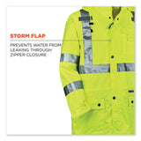 ergodyne® GloWear 8365 Class 3 Hi-Vis Rain Jacket, Polyester, Medium, Lime, Ships in 1-3 Business Days (EGO24323) Each