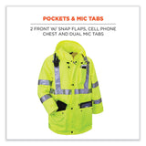 ergodyne® GloWear 8365 Class 3 Hi-Vis Rain Jacket, Polyester, Medium, Lime, Ships in 1-3 Business Days (EGO24323) Each