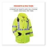 ergodyne® GloWear 8365 Class 3 Hi-Vis Rain Jacket, Polyester, Large, Lime, Ships in 1-3 Business Days (EGO24324) Each