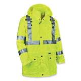ergodyne® GloWear 8365 Class 3 Hi-Vis Rain Jacket, Polyester, Large, Lime, Ships in 1-3 Business Days (EGO24324) Each