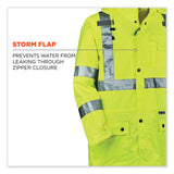 ergodyne® GloWear 8365 Class 3 Hi-Vis Rain Jacket, Polyester, X-Large, Lime, Ships in 1-3 Business Days (EGO24325) Each