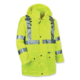 ergodyne® GloWear 8365 Class 3 Hi-Vis Rain Jacket, Polyester, X-Large, Lime, Ships in 1-3 Business Days (EGO24325) Each