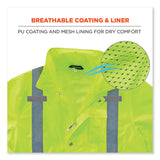 ergodyne® GloWear 8365 Class 3 Hi-Vis Rain Jacket, Polyester, 2X-Large, Lime, Ships in 1-3 Business Days (EGO24326) Each