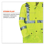 ergodyne® GloWear 8365 Class 3 Hi-Vis Rain Jacket, Polyester, 3X-Large, Lime, Ships in 1-3 Business Days (EGO24327) Each
