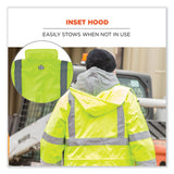 ergodyne® GloWear 8365 Class 3 Hi-Vis Rain Jacket, Polyester, 3X-Large, Lime, Ships in 1-3 Business Days (EGO24327) Each