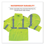 ergodyne® GloWear 8365 Class 3 Hi-Vis Rain Jacket, Polyester, 4X-Large, Lime, Ships in 1-3 Business Days (EGO24328) Each