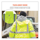 ergodyne® GloWear 8366 Class 3 Lightweight Hi-Vis Rain Jacket, Polyester, 3X-Large, Lime, Ships in 1-3 Business Days (EGO24337) Each