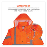 ergodyne® GloWear 8366 Class 3 Lightweight Hi-Vis Rain Jacket, Polyester, 5X-Large, Orange, Ships in 1-3 Business Days (EGO24369) Each