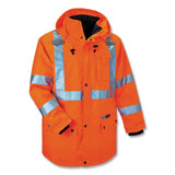 ergodyne® GloWear 8385 Class 3 Hi-Vis 4-in-1 Jacket, X-Large, Orange, Ships in 1-3 Business Days (EGO24375) Each