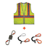 ergodyne® GloWear 8231TVK Class 2 Hi-Vis Tool Tethering Safety Vest Kit, Polyester, 4X-Large/5X-Large, Lime, Ships in 1-3 Business Days (EGO24189) Each