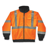 ergodyne® GloWear 8379 Class 3 Hi-Vis Fleece Lined Bomber Jacket, Orange, Large, Ships in 1-3 Business Days (EGO24464) Each