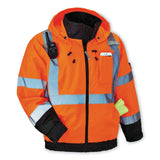 ergodyne® GloWear 8379 Class 3 Hi-Vis Fleece Lined Bomber Jacket, Orange, 2X-Large, Ships in 1-3 Business Days (EGO24466) Each