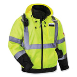 ergodyne® GloWear 8379 Class 3 Hi-Vis Fleece Lined Bomber Jacket, Lime, X-Large, Ships in 1-3 Business Days (EGO24475) Each