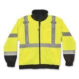 ergodyne® GloWear 8379 Class 3 Hi-Vis Fleece Lined Bomber Jacket, Lime, 2X-Large, Ships in 1-3 Business Days (EGO24476) Each