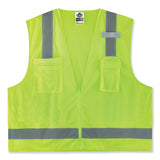 ergodyne® GloWear 8249Z-S Single Size Class 2 Economy Surveyors Zipper Vest, Polyester, Small, Lime, Ships in 1-3 Business Days (EGO24502) Each