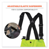ergodyne® GloWear 8918BK Class E Hi-Vis Rain Bibs Black Bottom, 5X-Large, Lime, Ships in 1-3 Business Days (EGO25019) Each