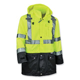 ergodyne® GloWear 8365BK Class 3 Hi-Vis Rain Jacket Black Bottom, Large, Lime, Ships in 1-3 Business Days (EGO25324) Each