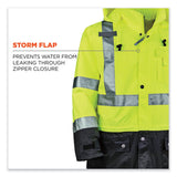 ergodyne® GloWear 8365BK Class 3 Hi-Vis Rain Jacket Black Bottom, 4X-Large, Lime, Ships in 1-3 Business Days (EGO25328) Each