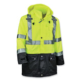 ergodyne® GloWear 8365BK Class 3 Hi-Vis Rain Jacket Black Bottom, 4X-Large, Lime, Ships in 1-3 Business Days (EGO25328) Each