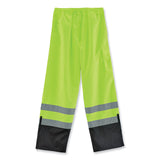 ergodyne® GloWear 8915BK Class E Hi-Vis Rain Pants Black Bottom, Large, Lime, Ships in 1-3 Business Days (EGO25424) Each