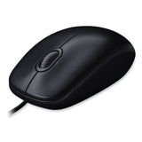 Logitech® B100 Optical USB Mouse, USB 2.0, Left/Right Hand Use, Black (LOG910001439) Each