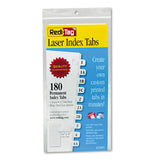 Redi-Tag® Laser Printable Index Tabs, 1/12-Cut, White, 0.44" Wide, 180/Pack (RTG33001) Box of 180