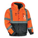 ergodyne® GloWear 8381 Class 3 Hi-Vis 4-in-1 Quilted Bomber Jacket, Orange, Large, Ships in 1-3 Business Days (EGO25584) Each