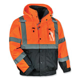 ergodyne® GloWear 8381 Class 3 Hi-Vis 4-in-1 Quilted Bomber Jacket, Orange, 4X-Large, Ships in 1-3 Business Days (EGO25588) Each