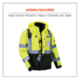 ergodyne® GloWear 8381 Class 3 Hi-Vis 4-in-1 Quilted Bomber Jacket, Lime, 2X-Large, Ships in 1-3 Business Days (EGO25596) Each