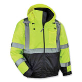 ergodyne® GloWear 8377 Class 3 Hi-Vis Quilted Bomber Jacket, Lime, Small, Ships in 1-3 Business Days (EGO25622) Each