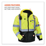 ergodyne® GloWear 8377 Class 3 Hi-Vis Quilted Bomber Jacket, Lime, X-Large, Ships in 1-3 Business Days (EGO25625) Each
