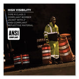 ergodyne® GloWear 8377 Class 3 Hi-Vis Quilted Bomber Jacket, Lime, 3X-Large, Ships in 1-3 Business Days (EGO25627) Each