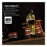 ergodyne® GloWear 8377 Class 3 Hi-Vis Quilted Bomber Jacket, Lime, 4X-Large, Ships in 1-3 Business Days (EGO25628) Each