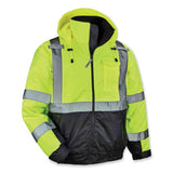 ergodyne® GloWear 8377 Class 3 Hi-Vis Quilted Bomber Jacket, Lime, 4X-Large, Ships in 1-3 Business Days (EGO25628) Each