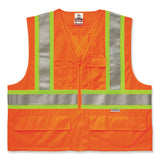 ergodyne® GloWear 8235ZX Class 2 Two-Tone X-Back Vest, Polyester, 4X-Large/5X-Large, Orange, Ships in 1-3 Business Days (EGO26189) Each