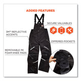 ergodyne® N-Ferno 6471 Thermal Bibs with 500D Nylon Shell, Small, Black, Ships in 1-3 Business Days (EGO41212) Each