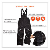 ergodyne® N-Ferno 6471 Thermal Bibs with 500D Nylon Shell, X-Large, Black, Ships in 1-3 Business Days (EGO41215) Each