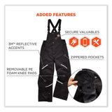 ergodyne® N-Ferno 6471 Thermal Bibs with 500D Nylon Shell, 2X-Large, Black, Ships in 1-3 Business Days (EGO41216) Each