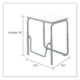 Safco® AlphaBetter 2.0 Height-Adjust Student Desk with Pendulum Bar, 27.75 x 19.75 x 22 to 30, Dry Erase, Ships in 1-3 Business Days (SAF1221DE) Each